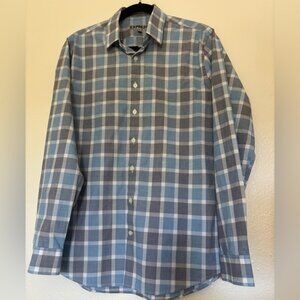 Express Blue and Gray Button Down Shirt